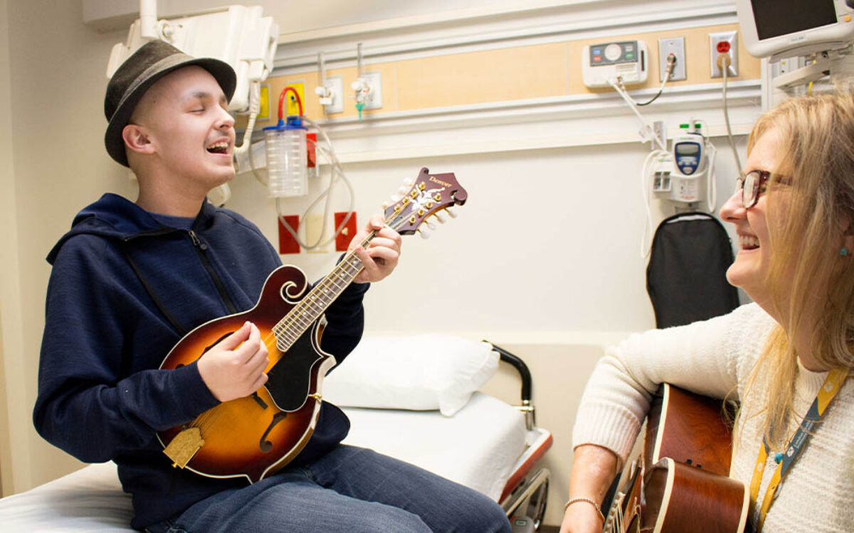 Justin and Karina play music together
