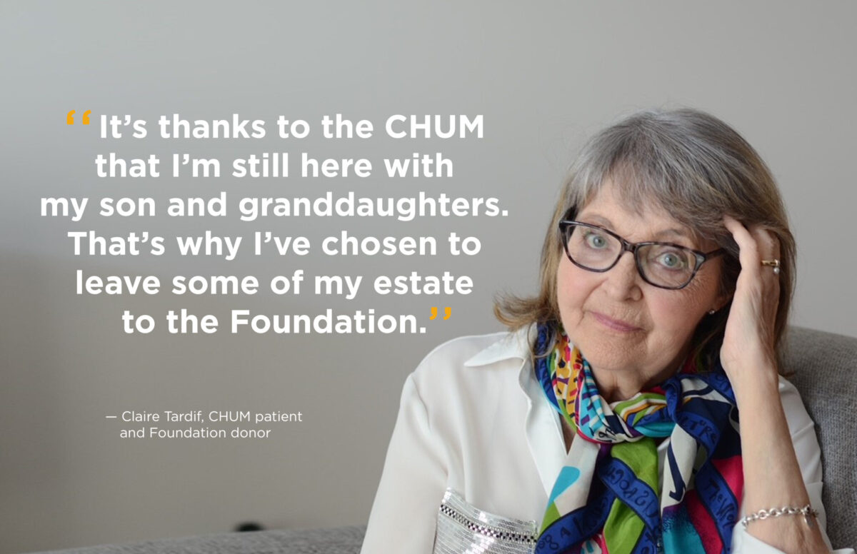 Claire Tardif, CHUM patient and Foundation donor