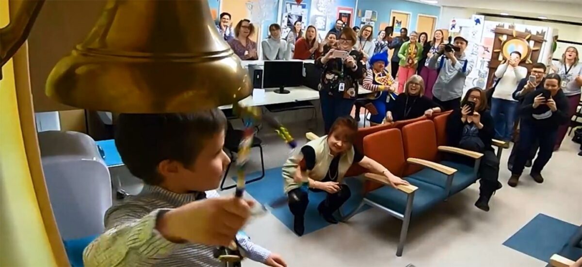 Thanks to donor support for CHEO’s oncology program, kids like Joshua can ring this special bell to commemorate the end of their cancer treatment.
