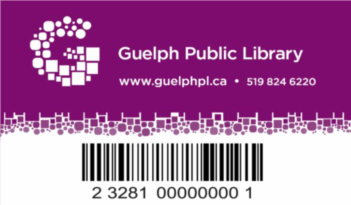 picture of a guelph public library membership card