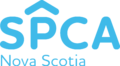 word logo that reads SPCA with a roof over the P and Nova Scotia underneath