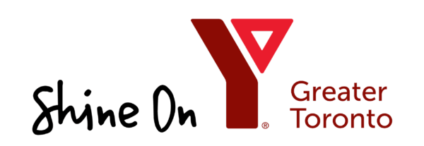 The Y's logo: Shine On written in cursive, then a stylized capital Y in two shades of red. Greater Toronto appears on the right of the Y
